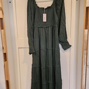 Baltic Born Forest Green Long Sleeve Dress